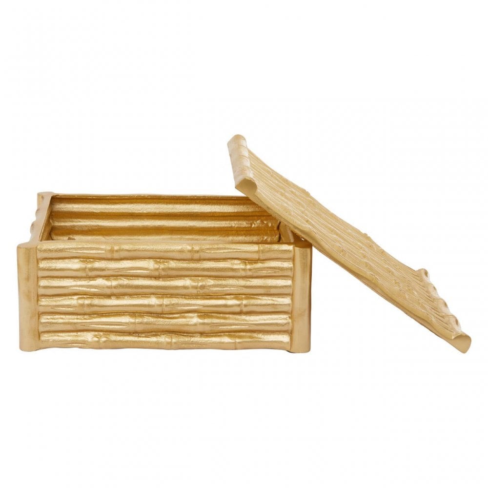 Hiba Large Gold Finish Trinket Box