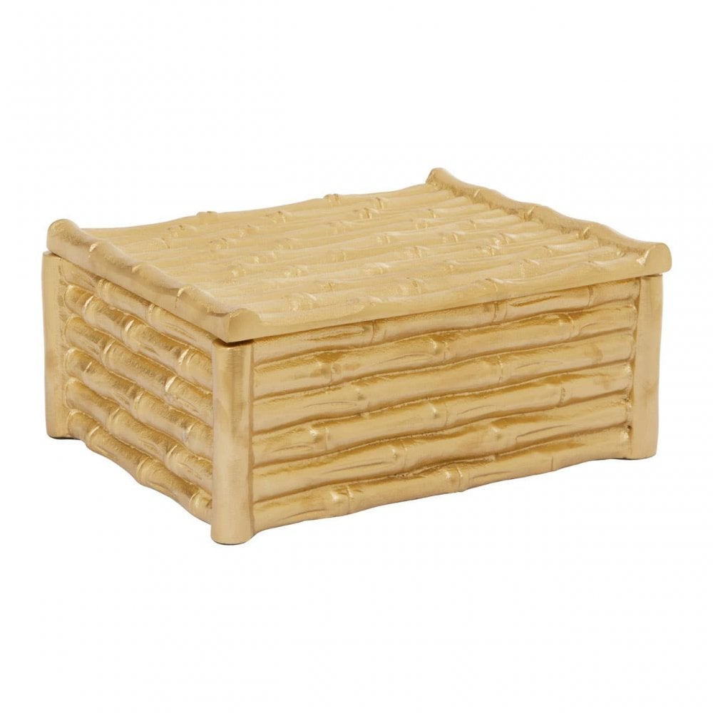 Hiba Large Gold Finish Trinket Box