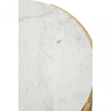 Pali White Marble Two Tier Round Side Table