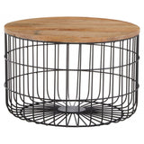 Pali Wooden Side Table With Black Base