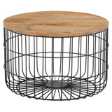 Pali Wooden Side Table With Black Base