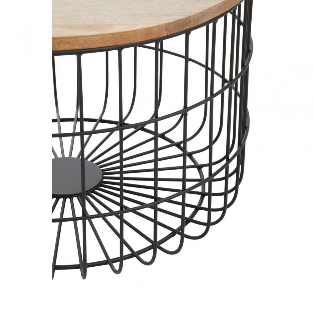 Pali Wooden Side Table With Black Base