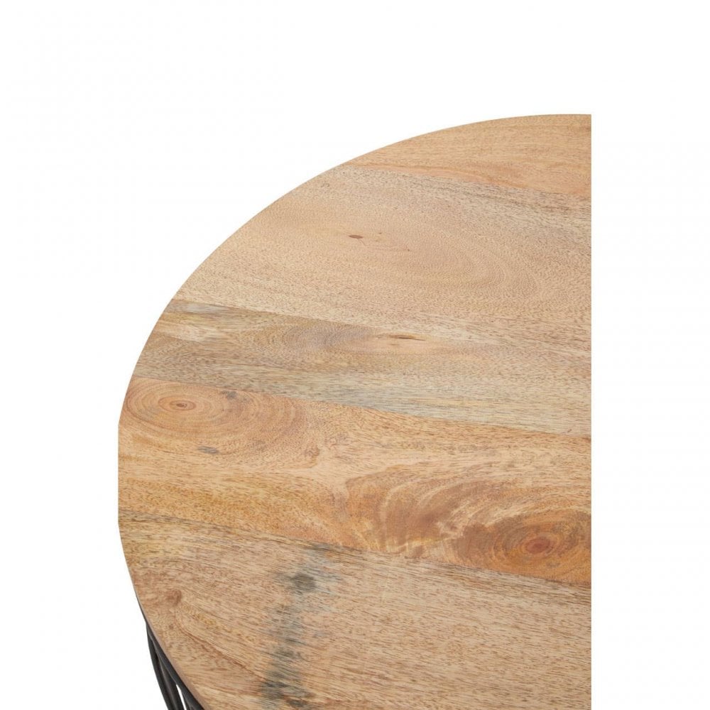 Pali Wooden Side Table With Black Base