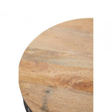 Pali Wooden Side Table With Black Base