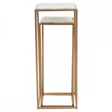 Mandoli Nest Of 2 White Marble Side Tables