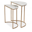 Mandoli Nest Of 2 White Marble Side Tables