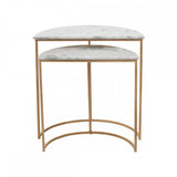 Mandoli Nest Of 2 White Marble Side Tables