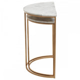 Mandoli Nest Of 2 White Marble Side Tables