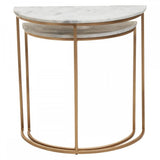 Mandoli Nest Of 2 White Marble Side Tables