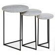 Mandoli Nest Of 3 White Marble Side Tables
