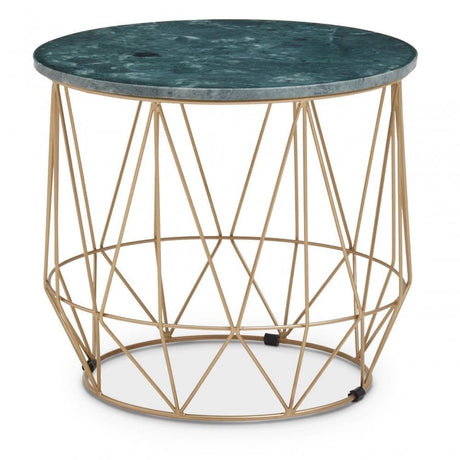 Mandoli Green Side Table With Black Frame