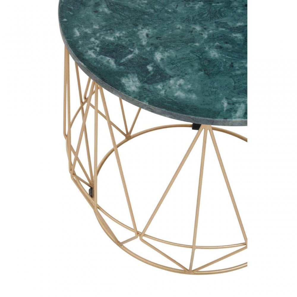 Mandoli Green Side Table With Black Frame