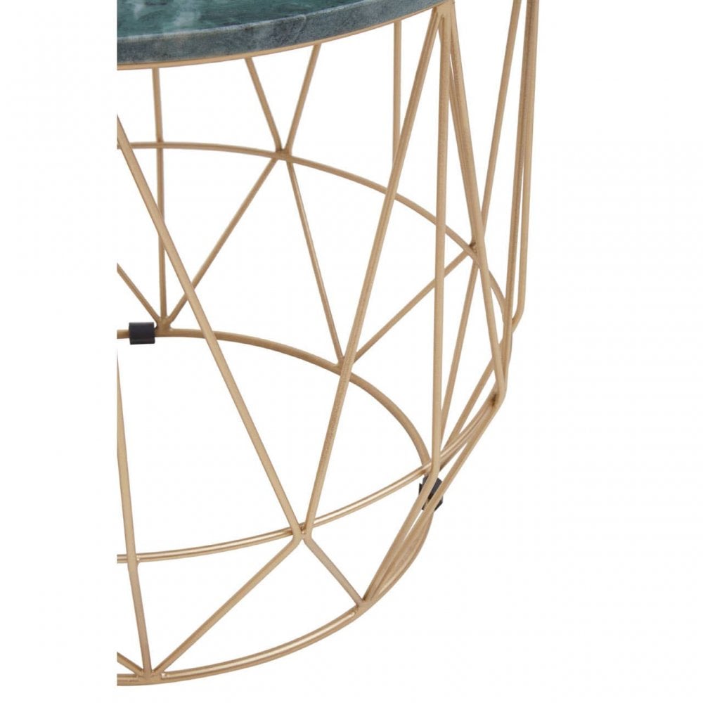 Mandoli Green Side Table With Black Frame