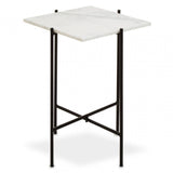 Mandoli White Marble Side Table