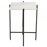Mandoli White Marble Side Table