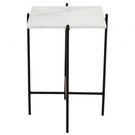 Mandoli White Marble Side Table