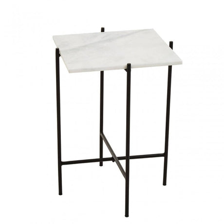 Mandoli White Marble Side Table