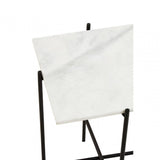 Mandoli White Marble Side Table