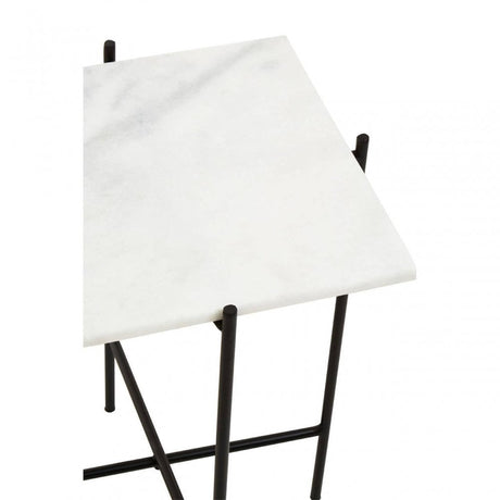 Mandoli White Marble Side Table