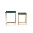 Mandoli Nest Of 2 Green Marble Side Tables