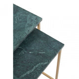 Mandoli Nest Of 2 Green Marble Side Tables