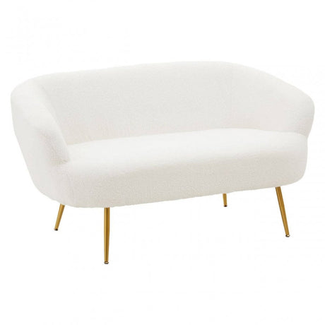 Yazmin Two Seat Sofa With Gold Finish Legs