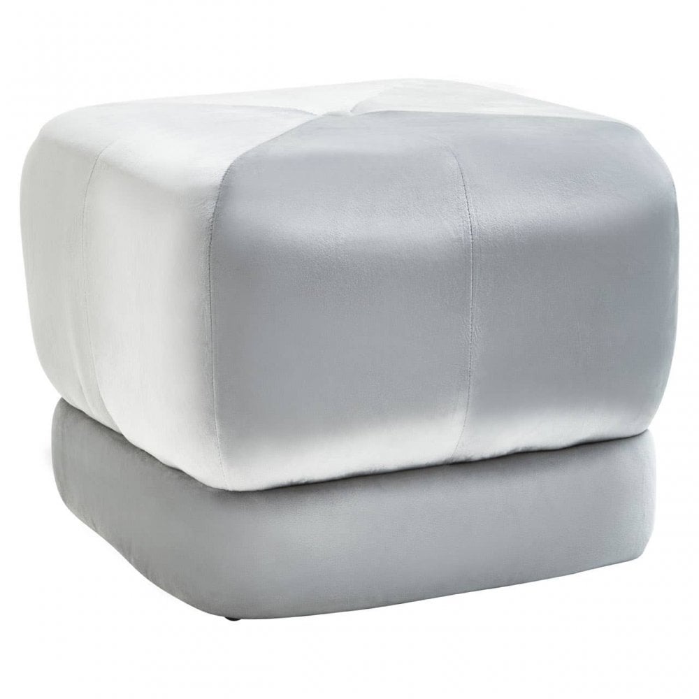 Kaia Grey Velvet Stool