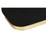 Hartford Rectangular Black Stool With Matte Gold Base