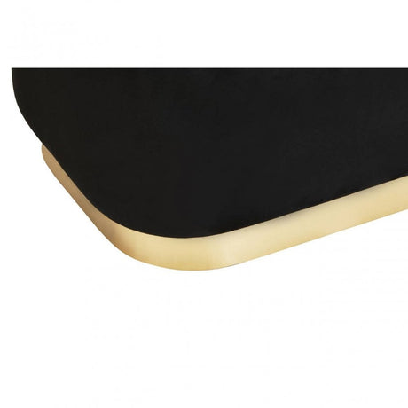 Hartford Rectangular Black Stool With Matte Gold Base