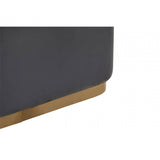 Hartford Rectangular Grey Stool With Matte Gold Base