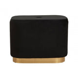 Hartford Black Stool With Matte Gold Base