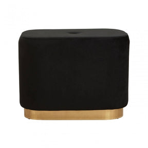Hartford Black Stool With Matte Gold Base