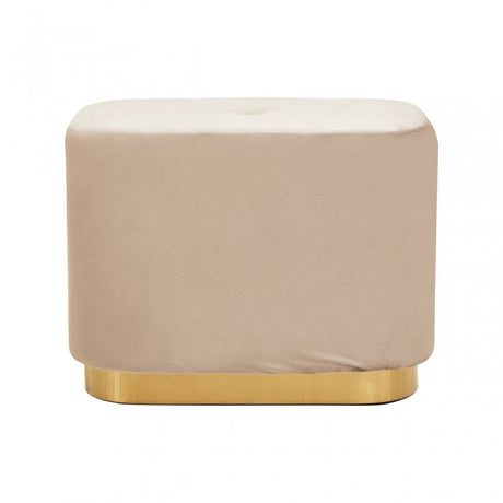 Hartford Mink Stool With Matte Gold Base