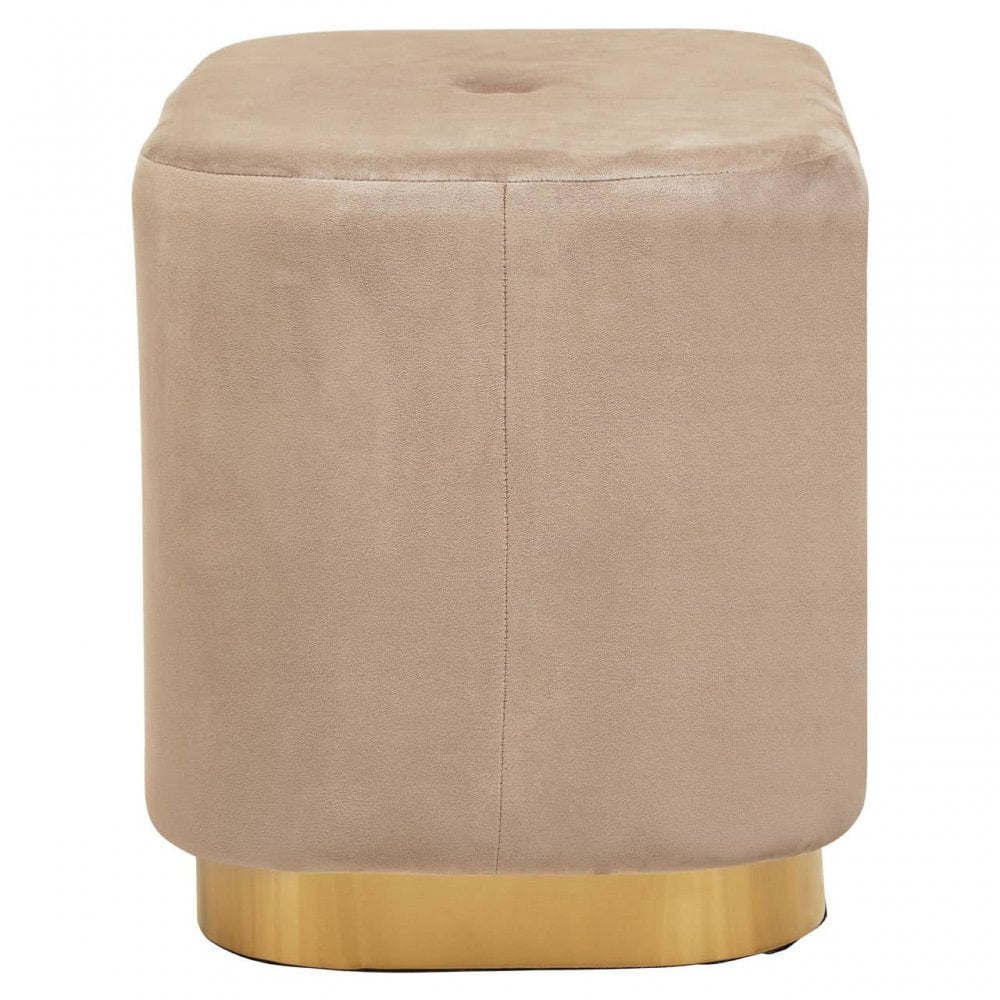 Hartford Mink Stool With Matte Gold Base