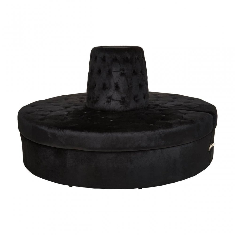 Hartford Black  Tufted Round Sofa