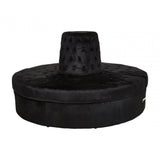 Hartford Black  Tufted Round Sofa