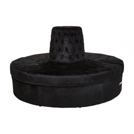 Hartford Black  Tufted Round Sofa