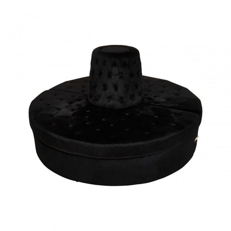 Hartford Black  Tufted Round Sofa