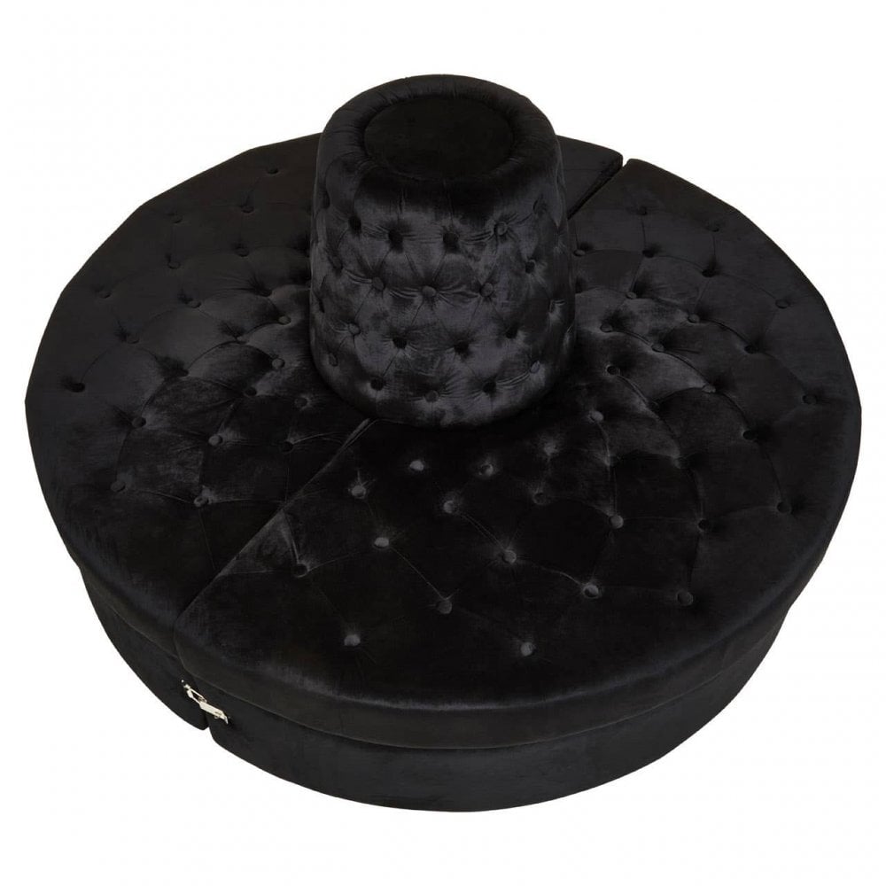 Hartford Black  Tufted Round Sofa