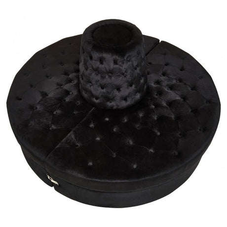 Hartford Black  Tufted Round Sofa