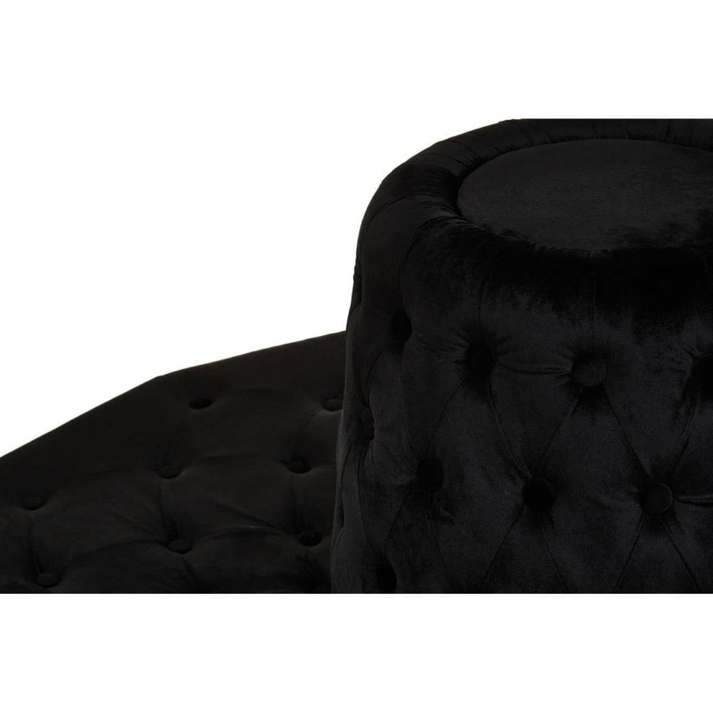 Hartford Black  Tufted Round Sofa