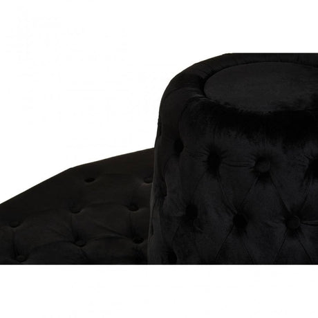 Hartford Black  Tufted Round Sofa