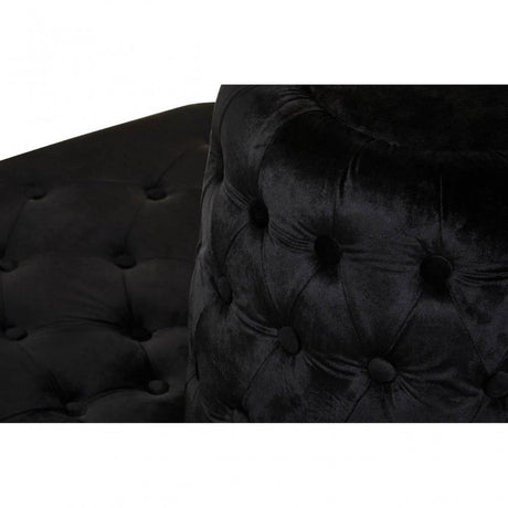 Hartford Black  Tufted Round Sofa