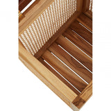 Kendari Teak Box With Light Brown Leather