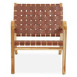 Kendari Dark Brown Leather And Teak Chair