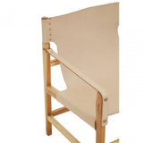 Kendari Cream Leather And Teak Wood Chair