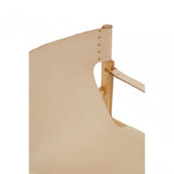 Kendari Cream Leather And Teak Wood Chair
