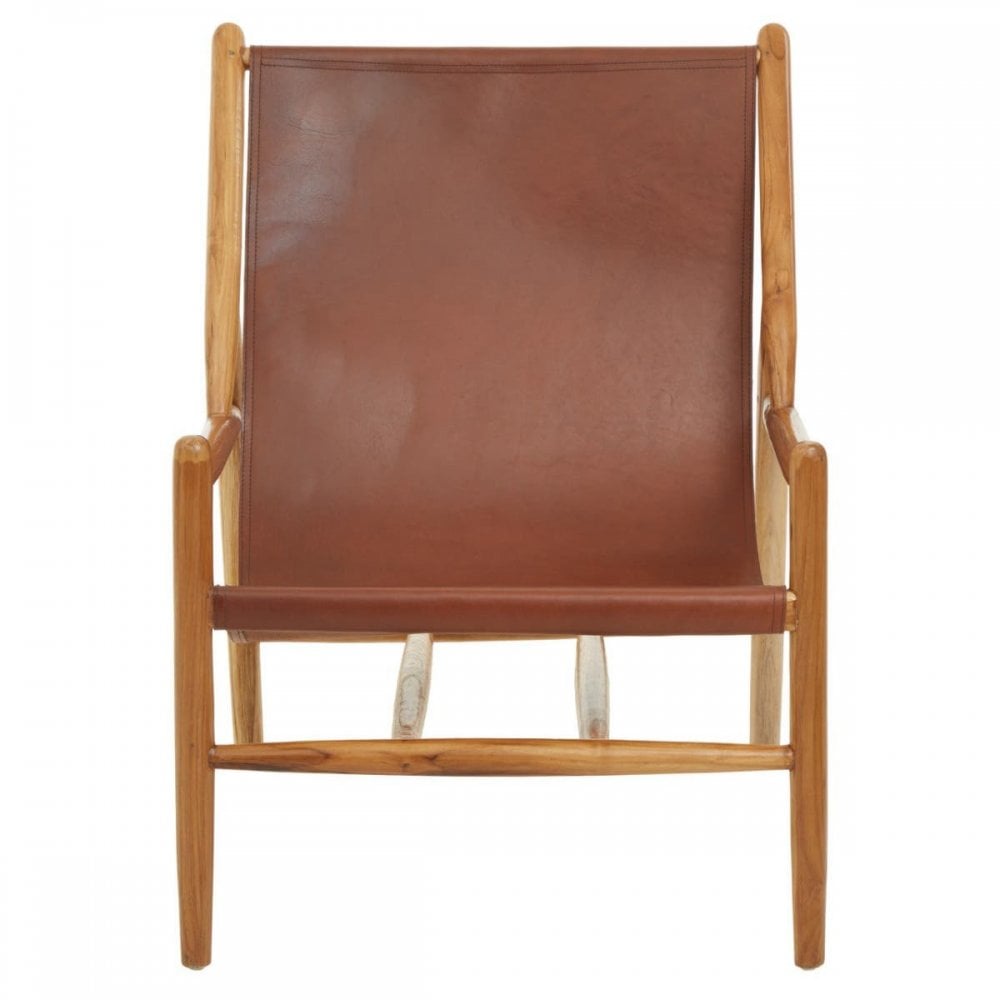 Kendari Antique Dark Brown Leather Chair