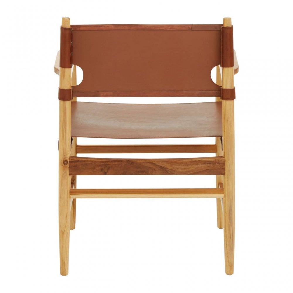 Kendari Antique Brown Leather Chair