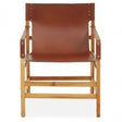 Kendari Light Brown Leather And Light Teak Wood Chair